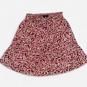 Floral Red Skirt with gold accents